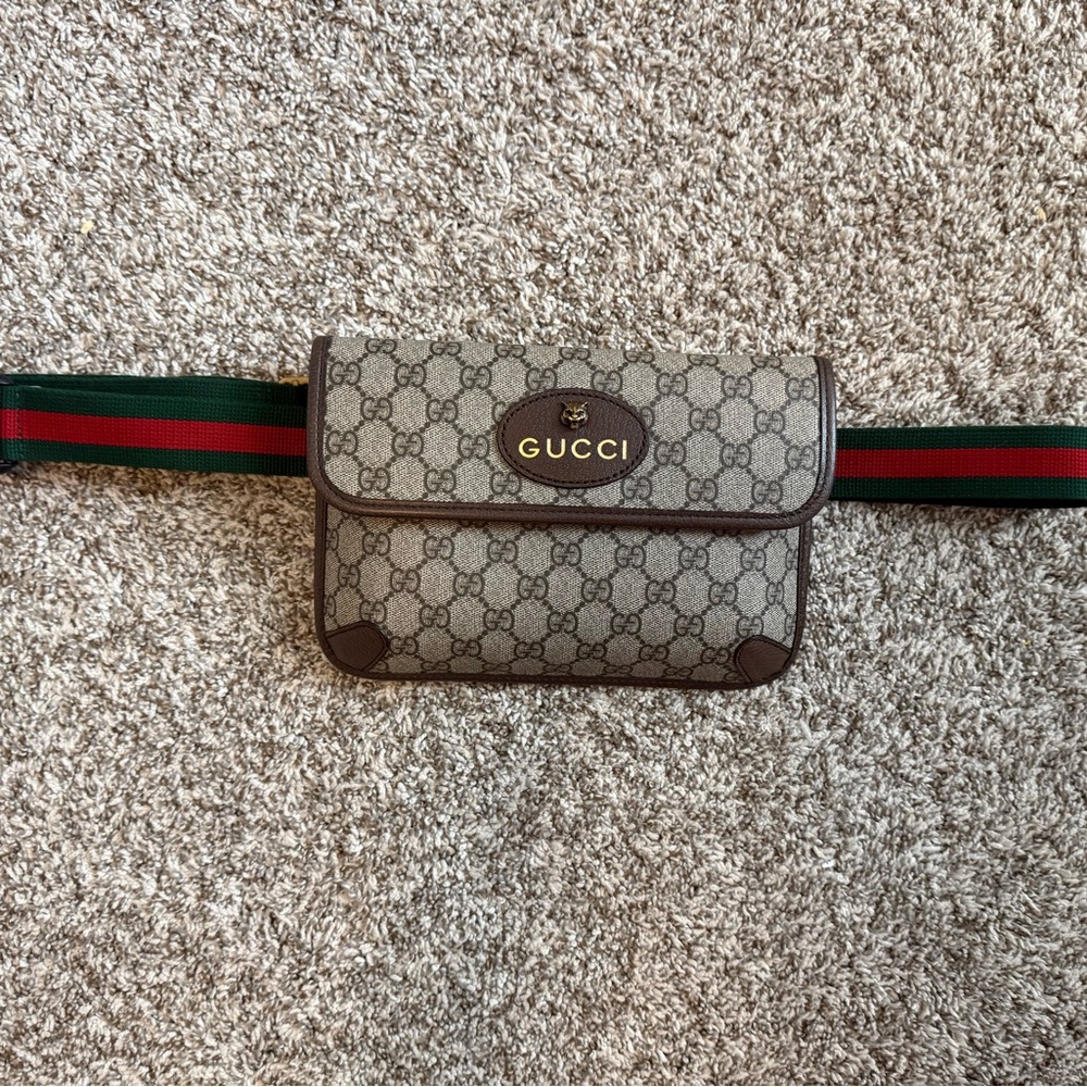 Gucci Ophidia GG Supreme Belt Bag Waist Crossbody Adjustable Authentic